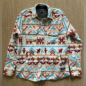Free Nature Polar Fleece Button-Down Overshirt Ivory Unisex Size Small